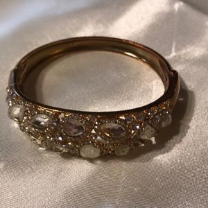 Gold with large rhinestone sparkly bracelet